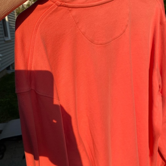Quarter zip, orange with navy collar used, but very good condition - Picture 3 of 6